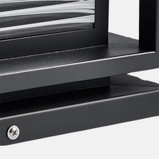 Moderne Außenleuchte Schwarz Metall Glas Rechteckig Garten