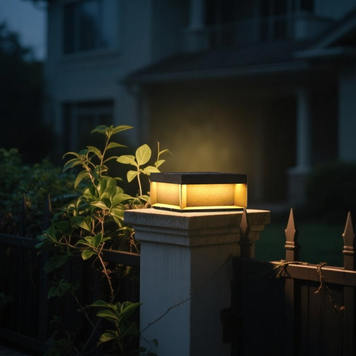Moderne Außenleuchte LED Schwarz Metall Quadratisch Garten