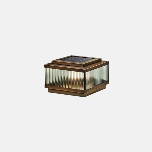 Moderne Außenlampe Braun Metall Rechteckig Garten
