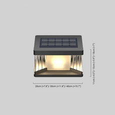 Moderne Außenleuchte Schwarz Metall Acryl Rechteckig Garten