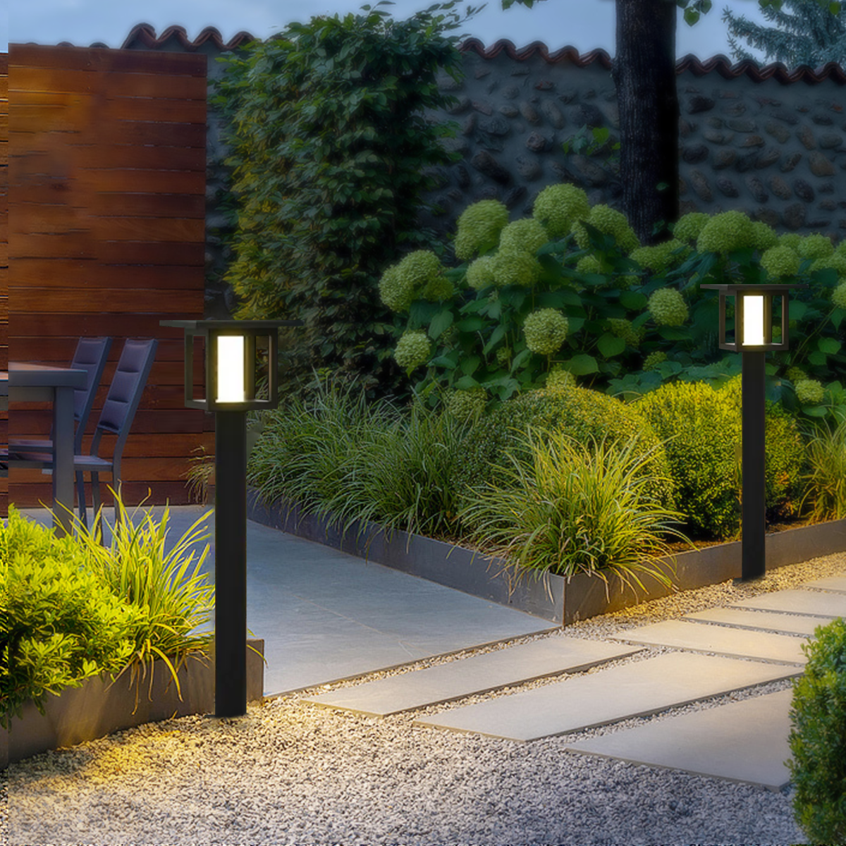Moderne Außenlampe Schwarz Metall Rechteckig Außen