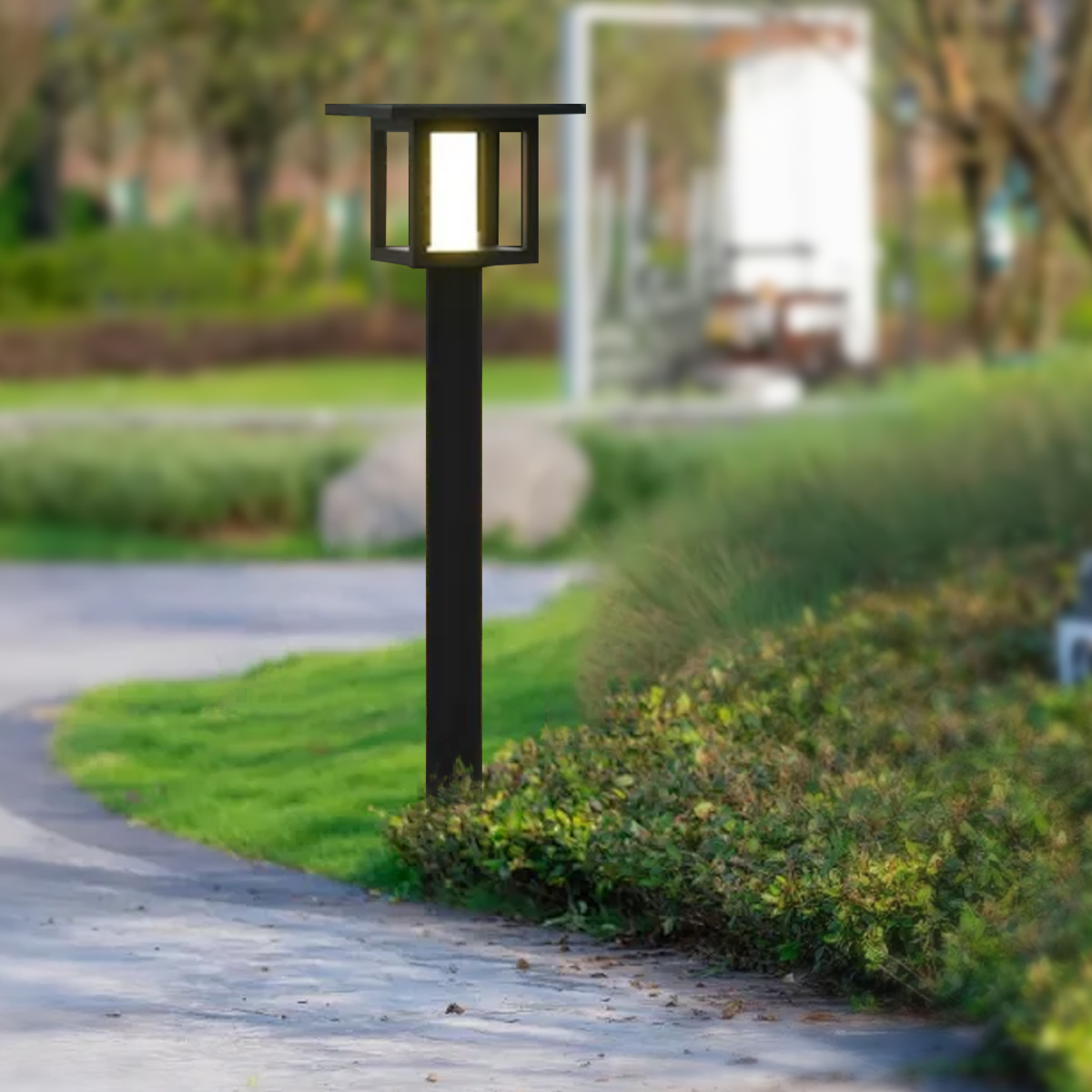 Moderne Außenlampe Schwarz Metall Rechteckig Außen