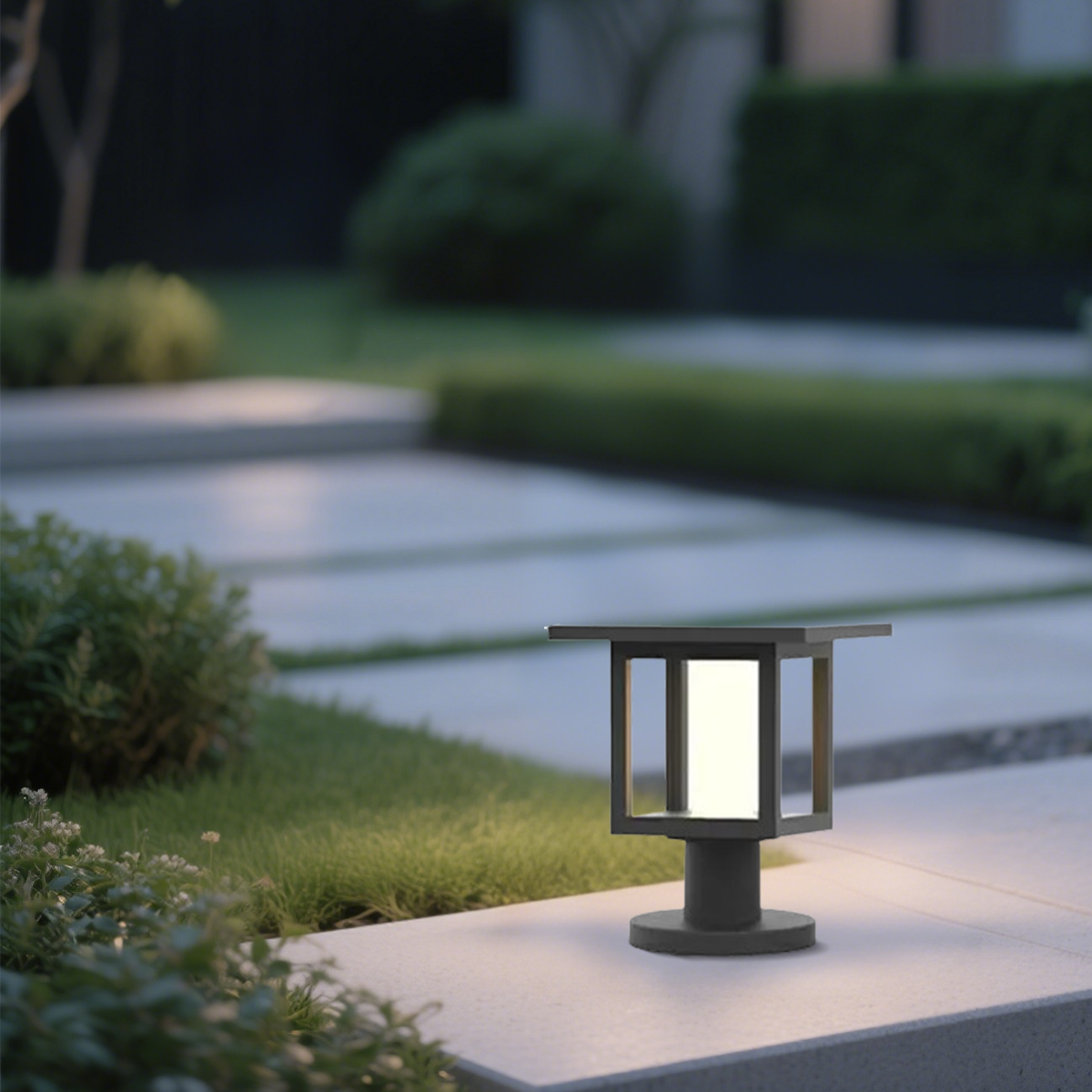Moderne Außenlampe Schwarz Metall Rechteckig Außen