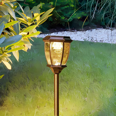 Modern Außenstehleuchte LED Quadratisch Glas Schwarz Solar Garten