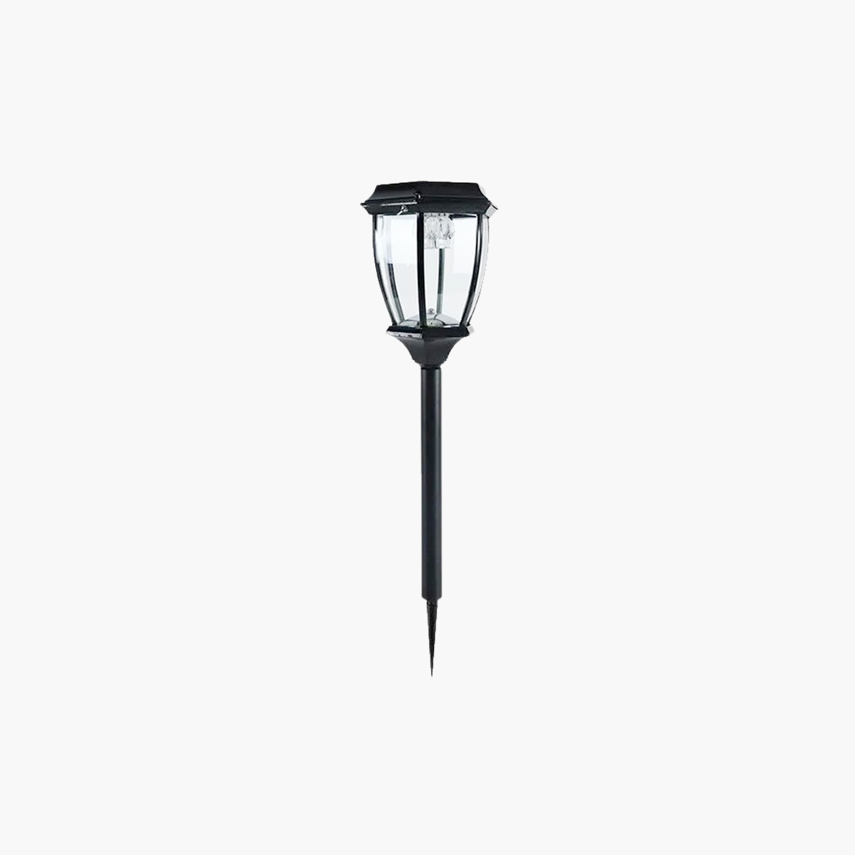 Modern Außenstehleuchte LED Quadratisch Glas Schwarz Solar Garten