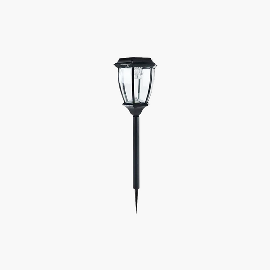 Modern Außenstehleuchte LED Quadratisch Glas Schwarz Solar Garten