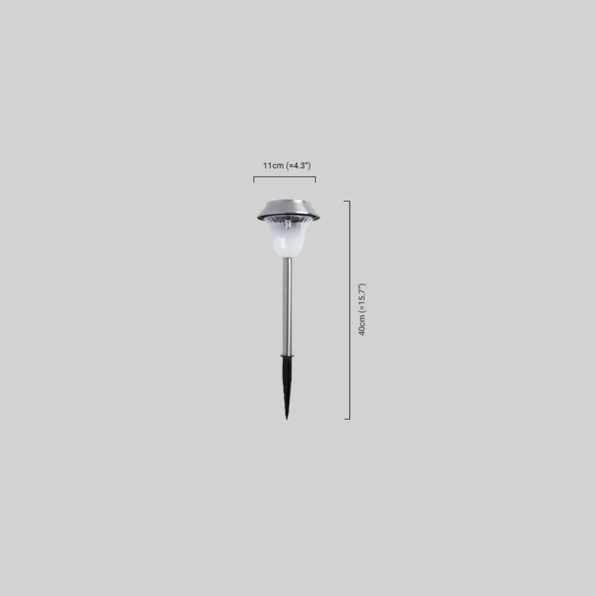 Modern Außenstehleuchte LED  Schüssel Metall Silber Solar Garten
