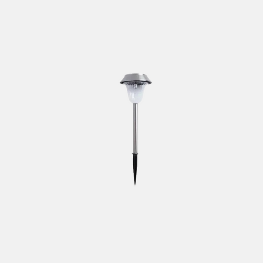 Modern Außenstehleuchte LED  Schüssel Metall Silber Solar Garten