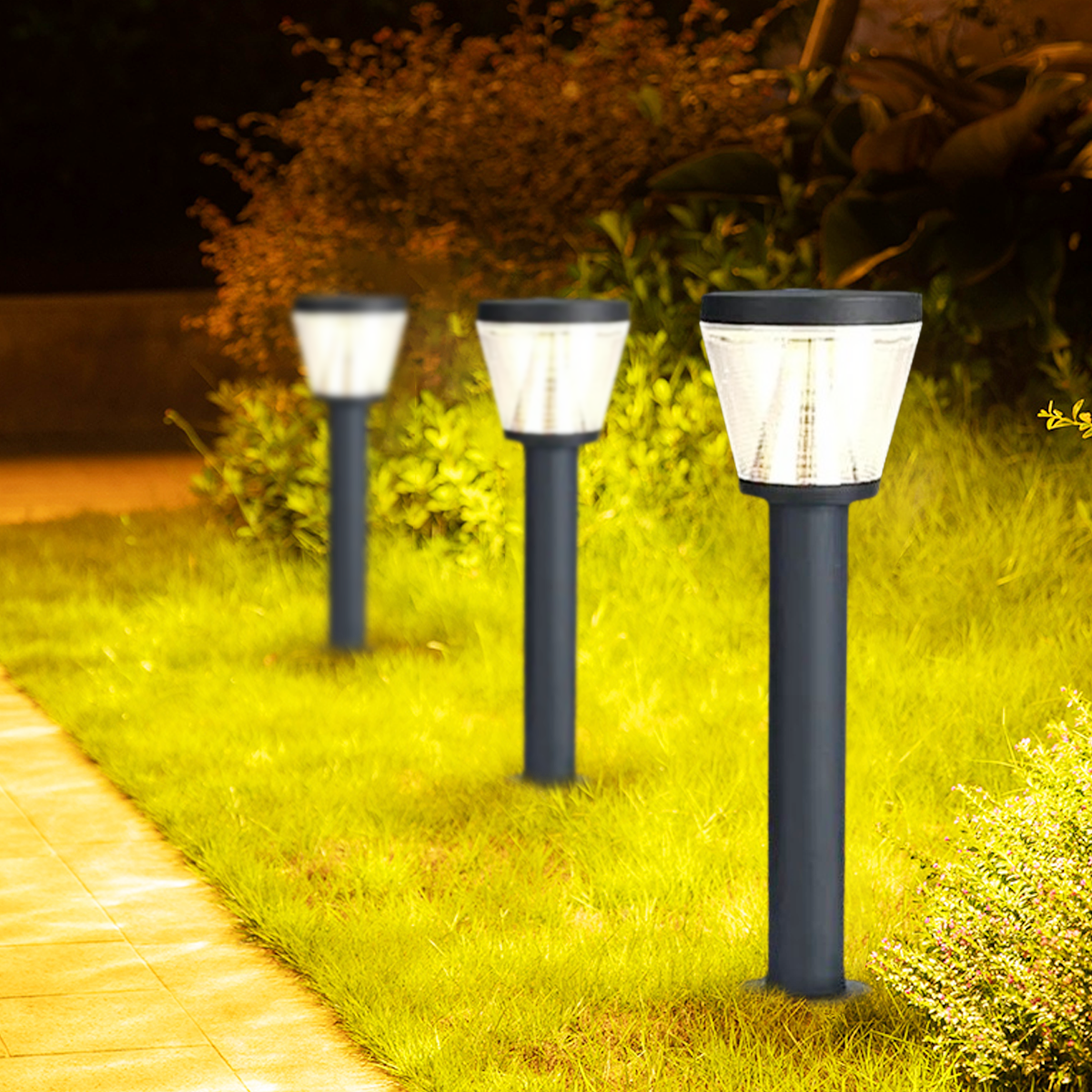 Moderne Stehleuchte Schwarz Metall Acryl Dreieck Außenseite