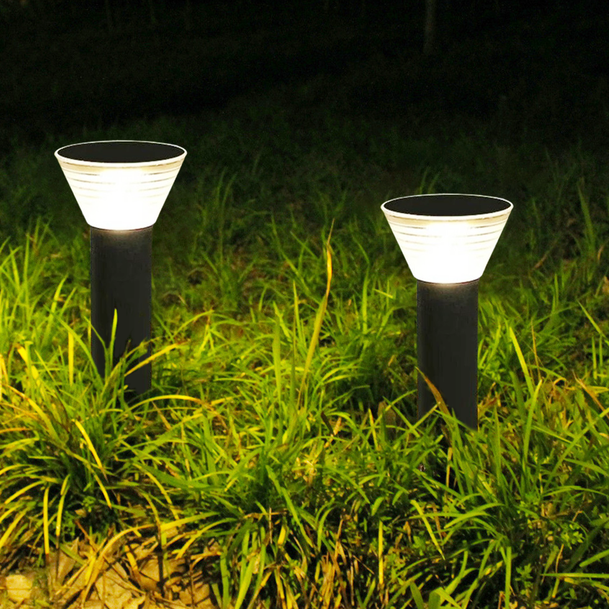 Modern Black Floor Lamp Metal Acrylic Cylindrical Garden