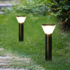 Modern Black Floor Lamp Metal Acrylic Cylindrical Garden