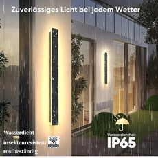 Minimalistisch Außenwandleuchte LED Dimmbar Metall Linear Schwarz Garten