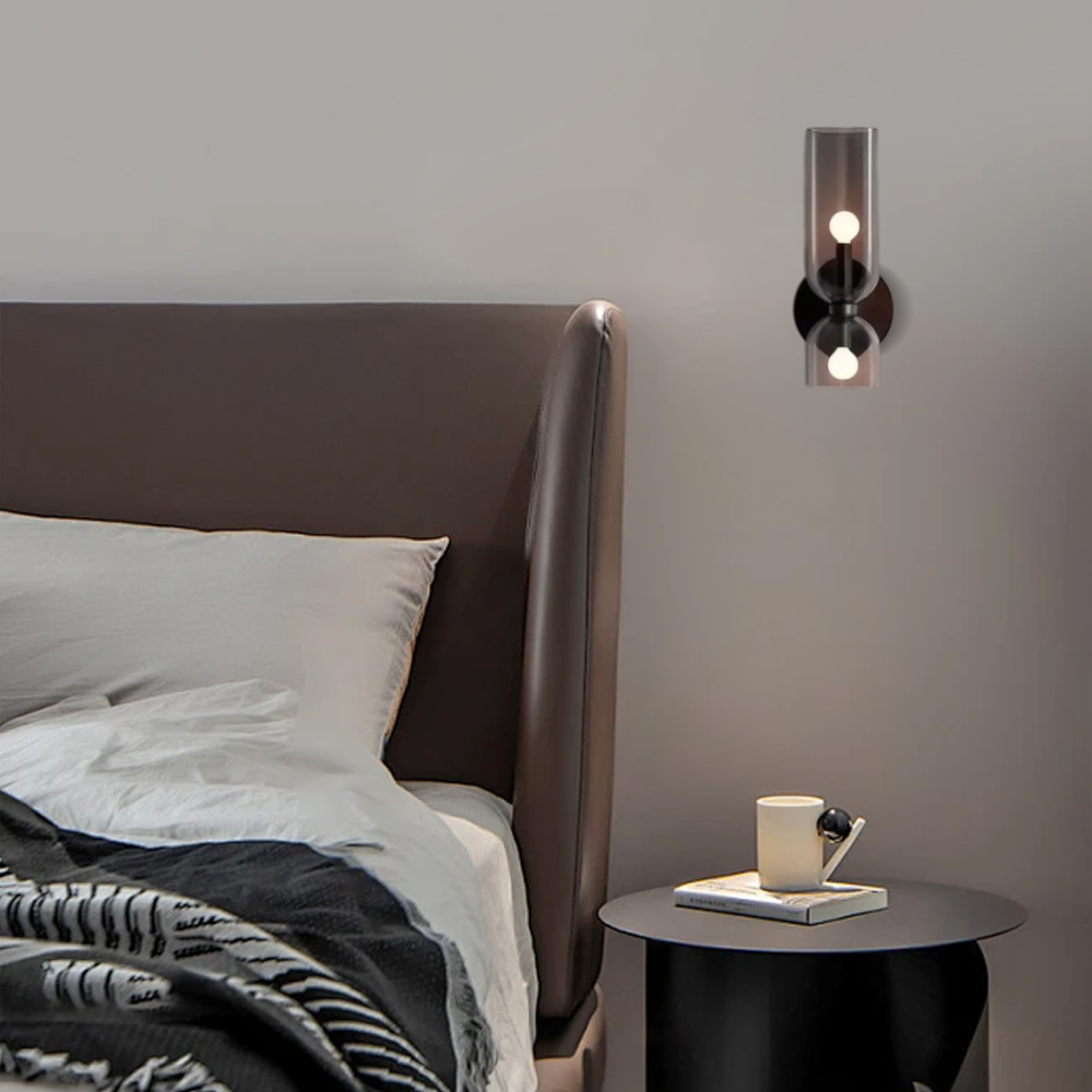 Modern Blau/Grau/Weiß Wandlampe Metall Glas Schlafzimmer Litjoy