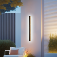 Minimalistisch Außenwandleuchte LED Metall Linear Schwarz Garten