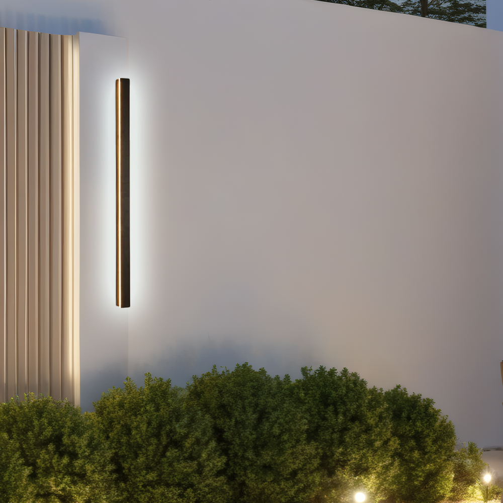 Minimalistisch Außenwandleuchte LED Metall Linear Schwarz Garten