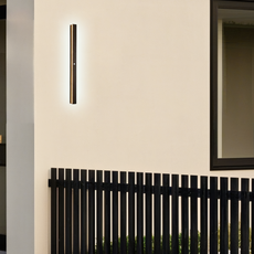 Minimalistisch Außenwandleuchte LED Metall Linear Schwarz Garten