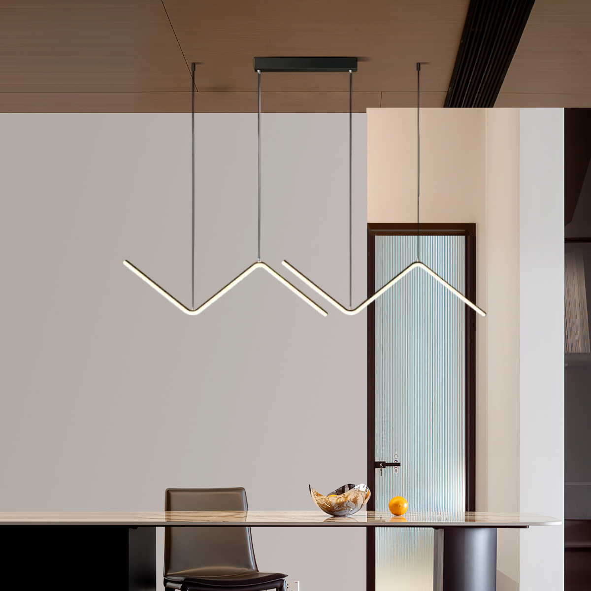 Nordisch Pendelleuchte Metall/Acryl Schwarz Esszimmer