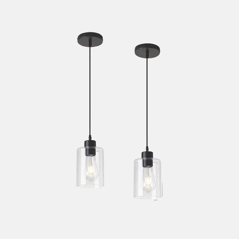 Minimalistisch Pendelleuchte Glas Schwarz Esszimmer