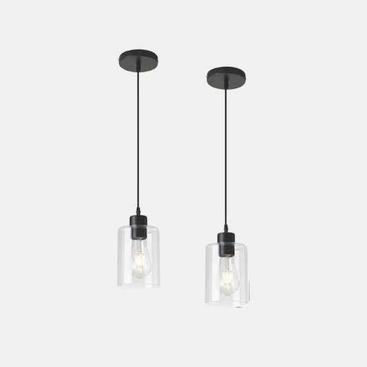 Minimalistisch Pendelleuchte Glas Schwarz Esszimmer