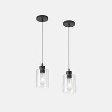 Minimalistisch Pendelleuchte Glas Schwarz Esszimmer