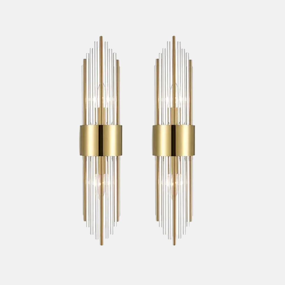 Modern Gold/Schwarz Wandleuchte Metall/Glas Flur