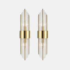 Modern Gold/Schwarz Wandleuchte Metall/Glas Flur