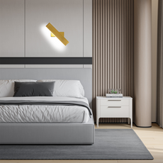 Gold Wandleuchte fürs Schlafzimmer.