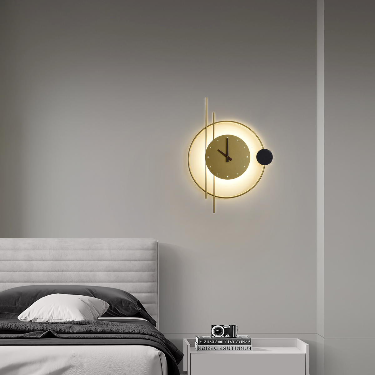 Art Deco Wandlampe LED SchwarzMetall Acryl -Wärme und Luxus