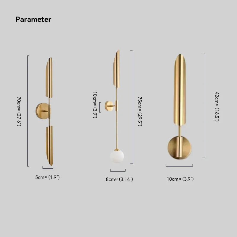 Modern Gold Wandlampe Zylindrisch Korridore Schlafzimmer Litjoy