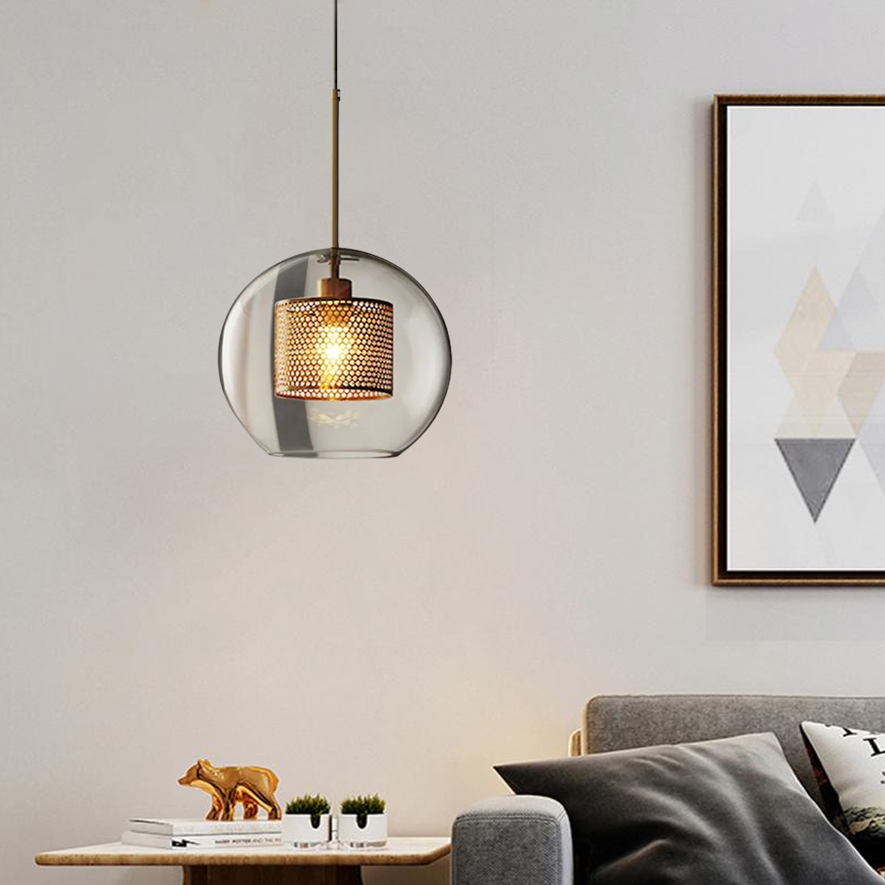Modern 1-Kopf Pendelleuchte LED Metall Glas Esszimmer