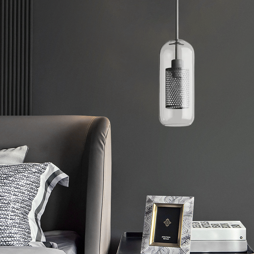 Modern 1-Kopf Pendelleuchte LED Metall Glas Esszimmer