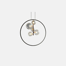 Modern Pendelleuchte LED Schwarz Runder Ring Glas Esszimmer