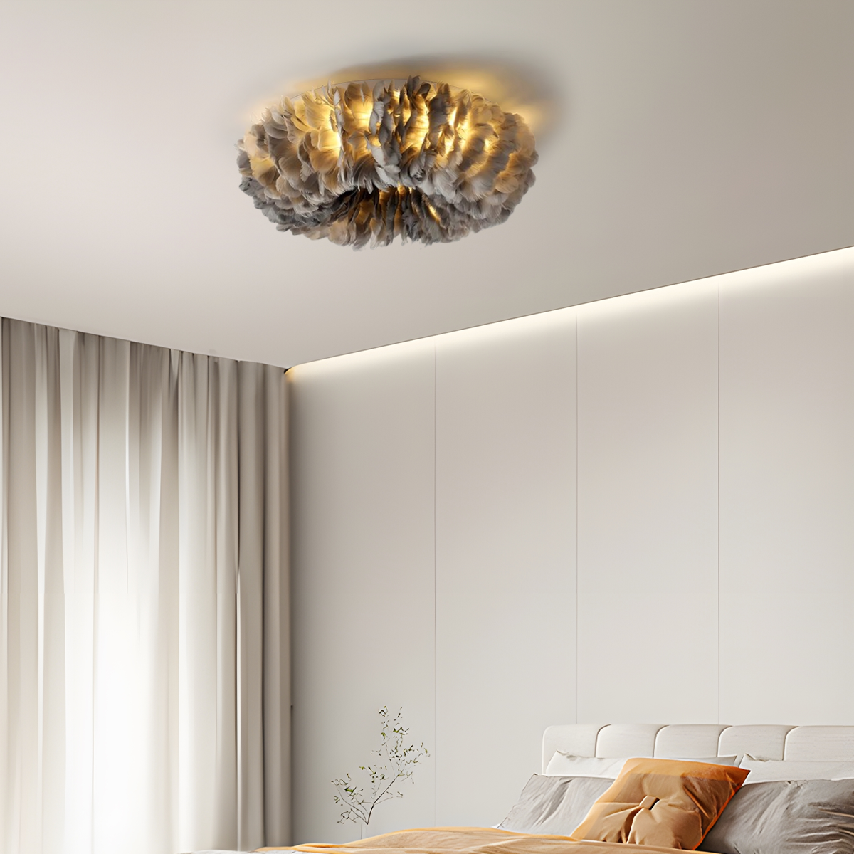 Grau Deckenlampe geeignet für Schlafzimmer