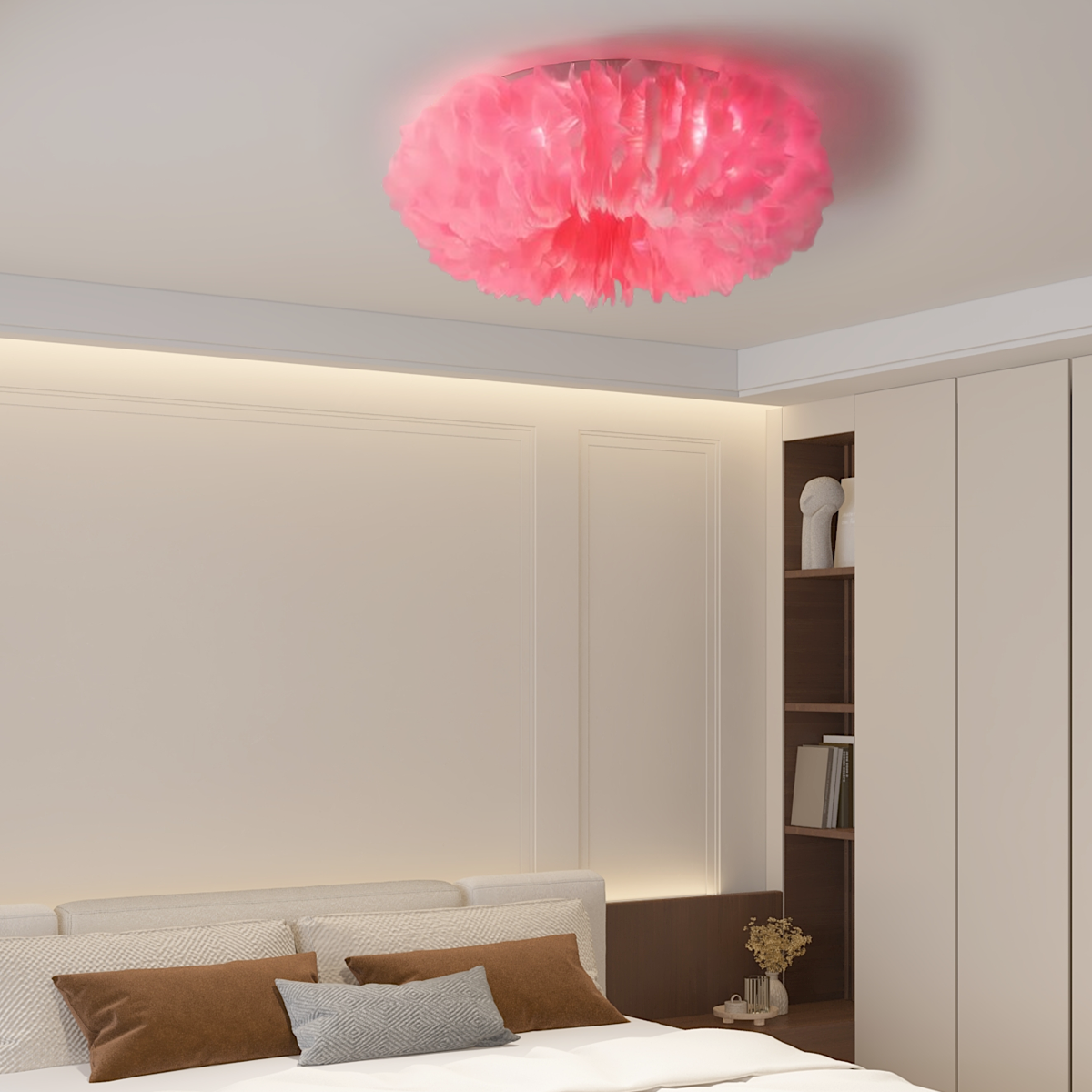 Rosa Deckenlampe geeignet für Schlafzimmer