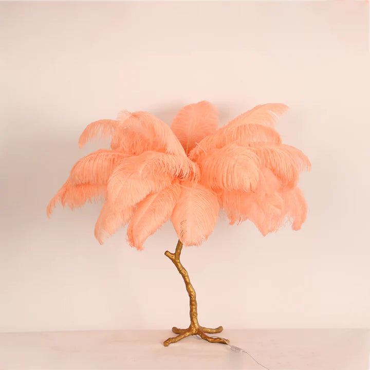 Die Tischlampe rosa Feather eignet sich für das Wohnzimmer