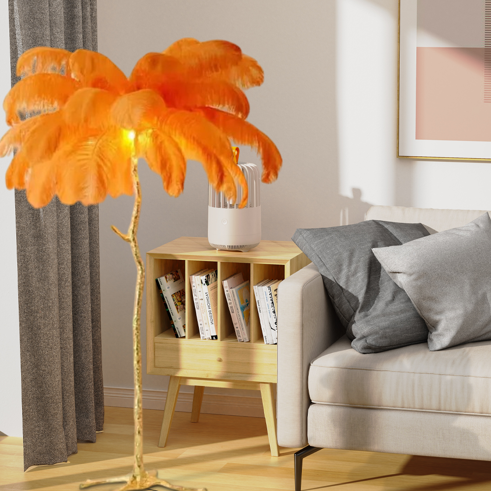 Orangefarbener Federboden, geeignet für das Wohnzimmer