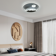 Modern Deckenleuchte LED Flush Mount Rund Schwarz/Weiß Schlafzimmer