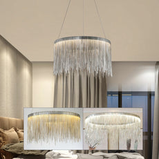 Moderne Pendelleuchte LED Silber/Rosegold Schlaf/Wohnzimmer