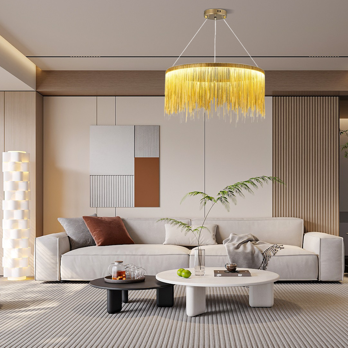 Moderne Pendelleuchte LED Silber/Rosegold Schlaf/Wohnzimmer