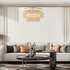 Moderne Pendelleuchte LED Silber/Rosegold Schlaf/Wohnzimmer