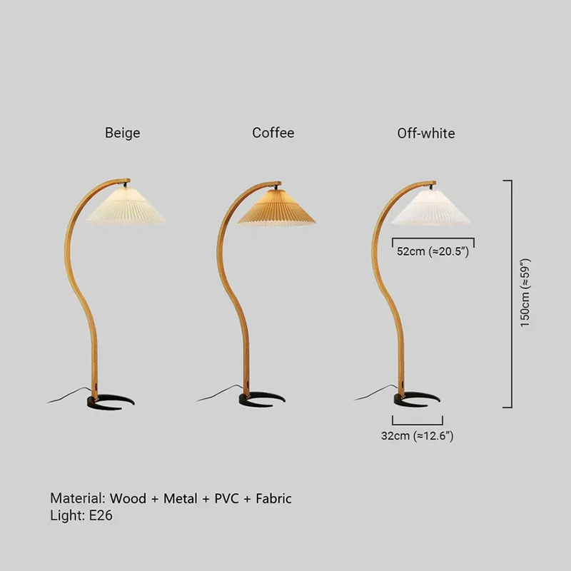 Holz Stehlampe passend für Wohnzimmer