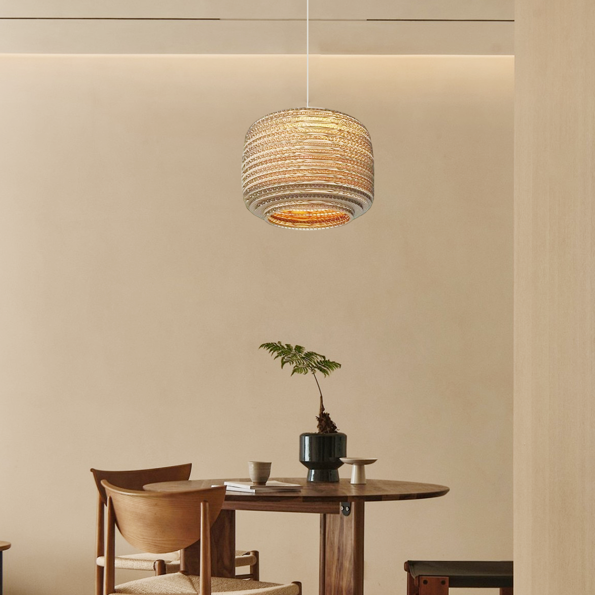 Landhausstil Pendelleuchte LED Geometrisch Seil Braun Esszimmer