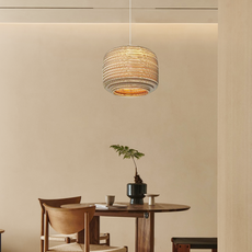 Landhausstil Pendelleuchte LED Geometrisch Seil Braun Esszimmer