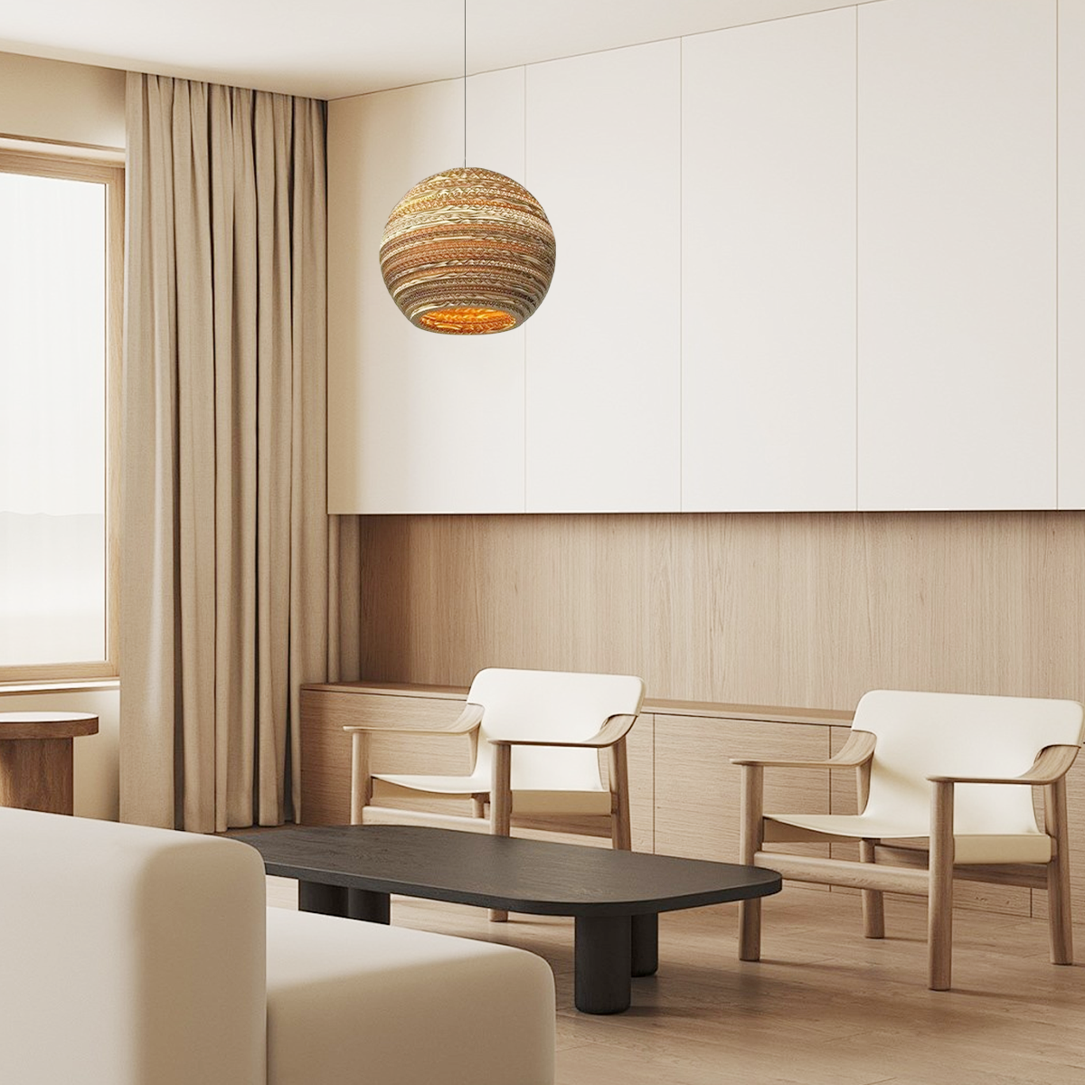 Landhausstil Pendelleuchte LED Geometrisch Seil Braun Esszimmer