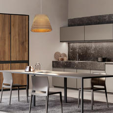 Landhausstil Pendelleuchte LED Geometrisch Seil Braun Esszimmer
