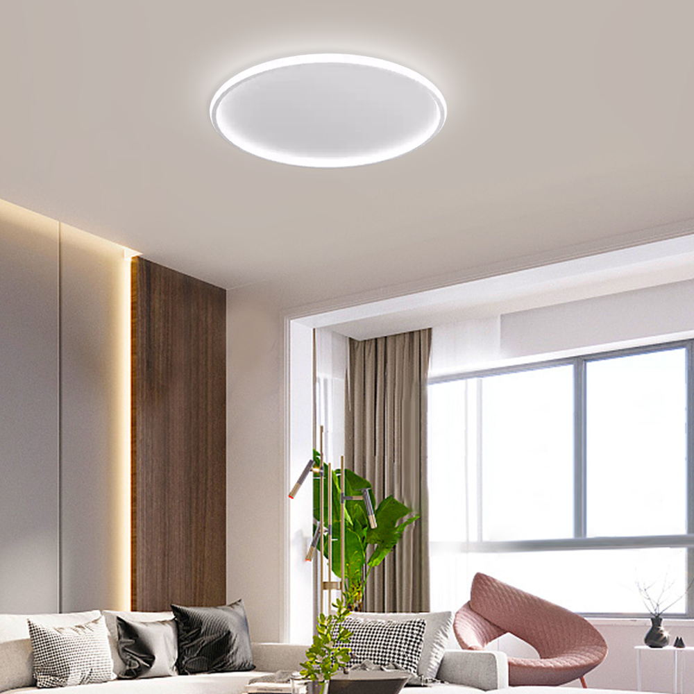 Modern Deckenleuchte LED Rund Weiß-Kühles Licht-Wohnzimmer