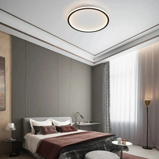 Modern Deckenleuchte LED Rund Schwarz-Warmes Licht-Schlafzimmer