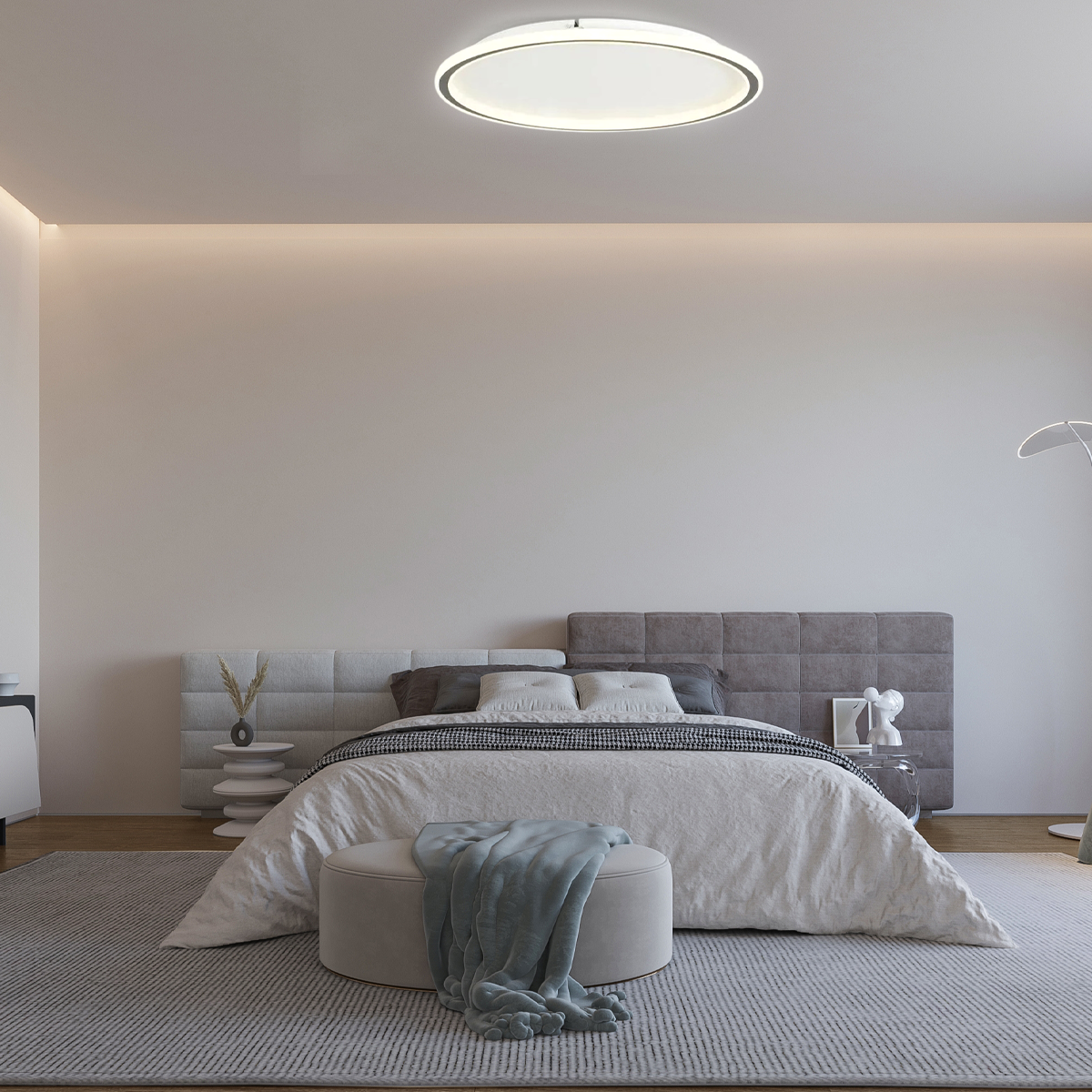 Modern Deckenleuchte LED Rund Weiß-Warmes Licht-Schlafzimmer
