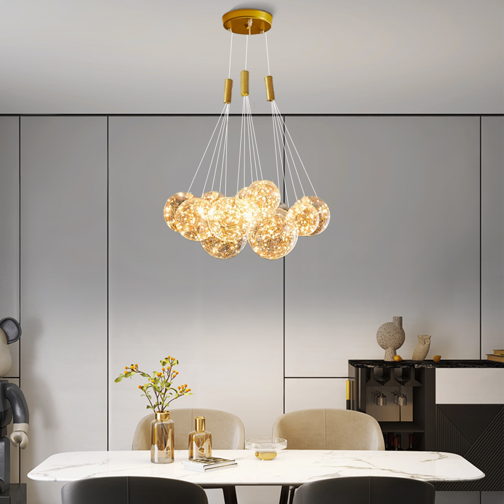 Designer Pendelleuchte LED Glas Klar Esszimmer