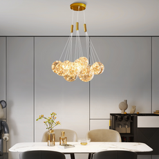 Designer Pendelleuchte LED Glas Klar Esszimmer